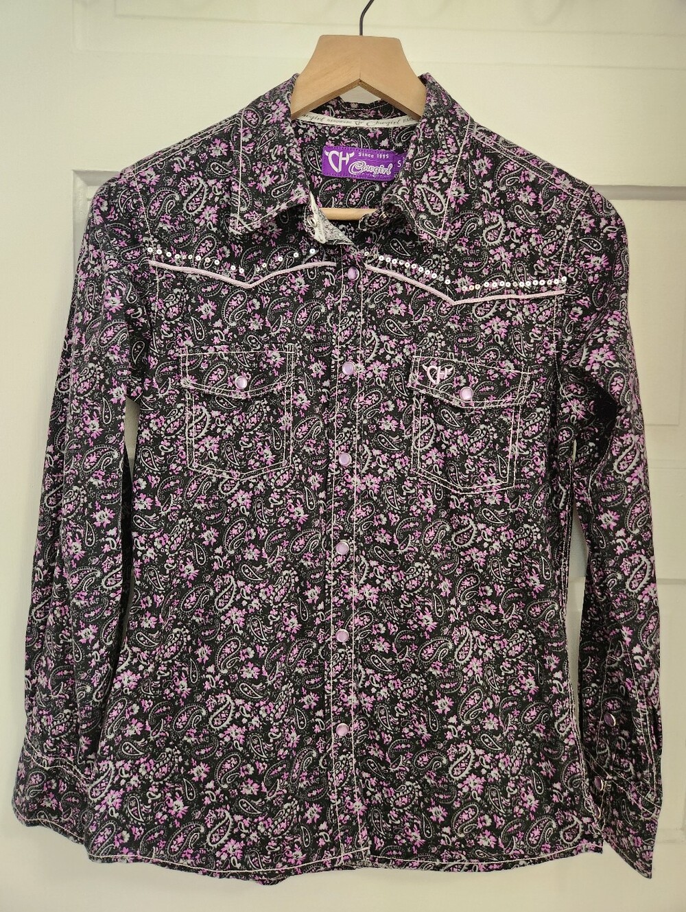 Small Cowgirl Hardware Paisley Snap Western Shirt